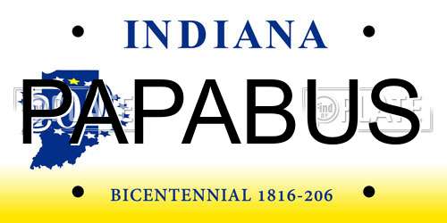 PAPABUS Indiana License Plate