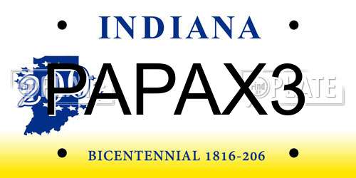 PAPAX3 Indiana License Plate
