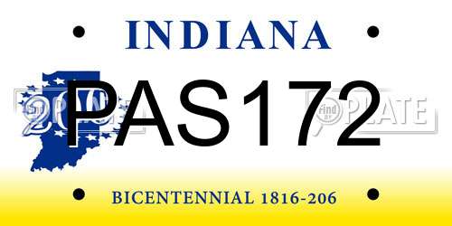 PAS172 Indiana License Plate