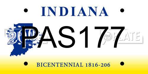 PAS177 Indiana License Plate