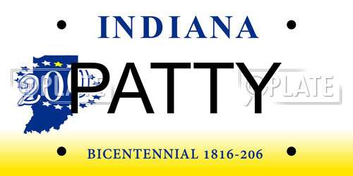 PATTY Indiana License Plate