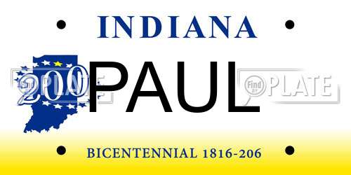 PAUL Indiana License Plate