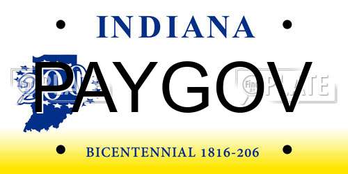 PAYGOV Indiana License Plate
