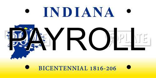 PAYROLL Indiana License Plate