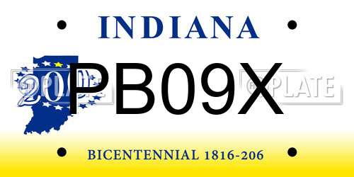 PB09X Indiana License Plate