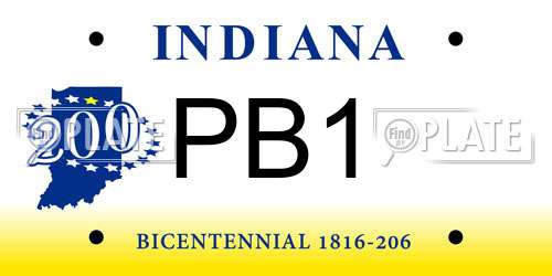 PB1 Indiana License Plate