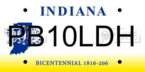 PB10LDH Indiana License Plate