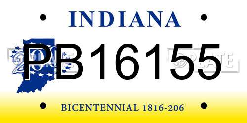 PB16155 Indiana License Plate