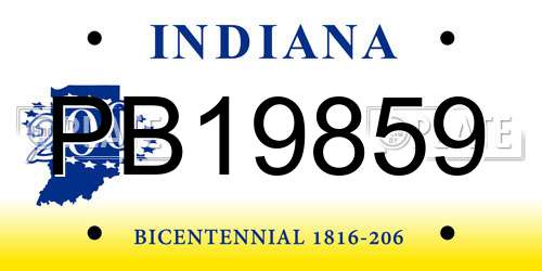 PB19859 Indiana License Plate