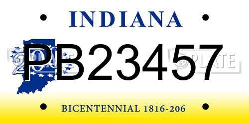 PB23457 Indiana License Plate