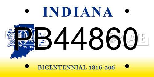 PB44860 Indiana License Plate