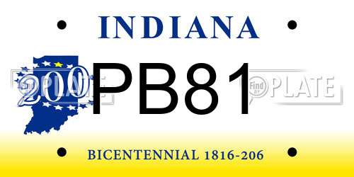 PB81 Indiana License Plate