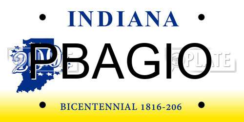 PBAGIO Indiana License Plate