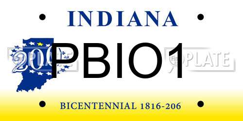PBIO1 Indiana License Plate