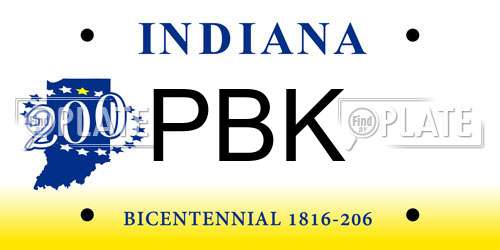 PBK Indiana License Plate