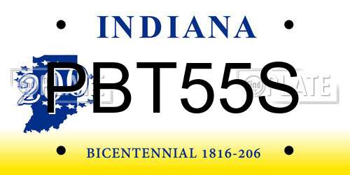 PBT55S Indiana License Plate