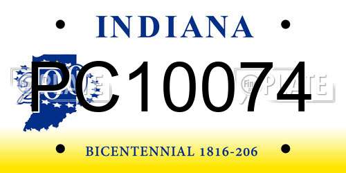 PC10074 Indiana License Plate
