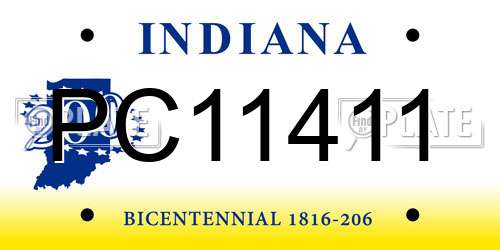 PC11411 Indiana License Plate