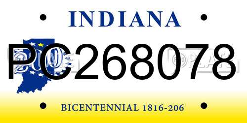 PC268078 Indiana License Plate