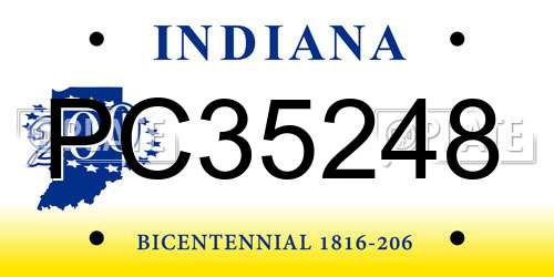 PC35248 Indiana License Plate