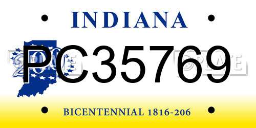 PC35769 Indiana License Plate