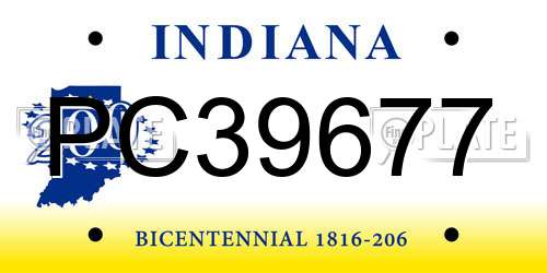PC39677 Indiana License Plate