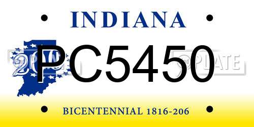 PC5450 Indiana License Plate