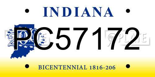 PC57172 Indiana License Plate