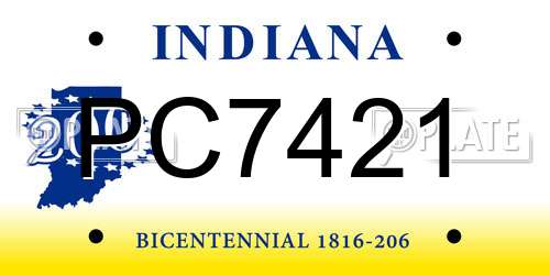 PC7421 Indiana License Plate