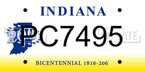 PC7495 Indiana License Plate
