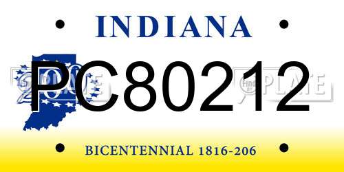 PC80212 Indiana License Plate