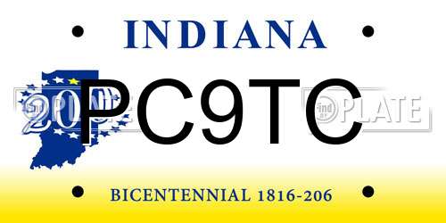 PC9TC Indiana License Plate