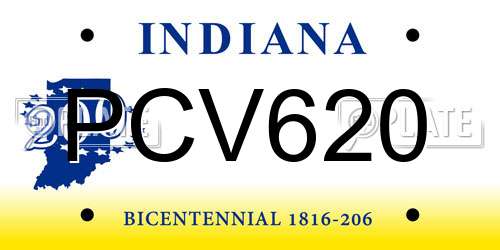 PCV620 Indiana License Plate