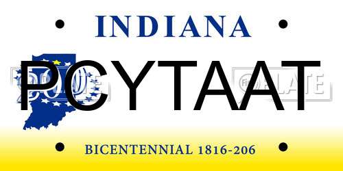 PCYTAAT Indiana License Plate