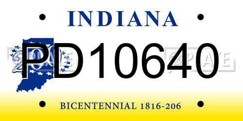 PD10640 Indiana License Plate
