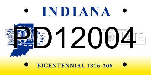 PD12004 Indiana License Plate