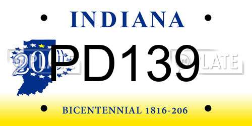 PD139 Indiana License Plate