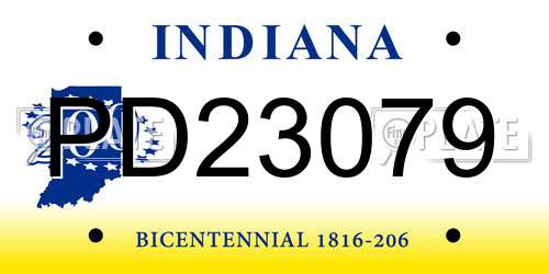 PD23079 Indiana License Plate