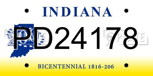 PD24178 Indiana License Plate