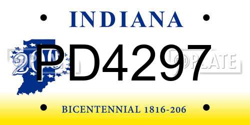PD4297 Indiana License Plate
