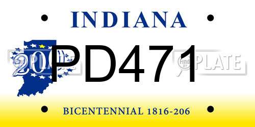 PD471 Indiana License Plate