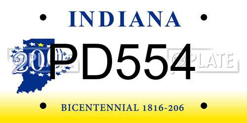 PD554 Indiana License Plate