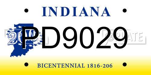 PD9029 Indiana License Plate