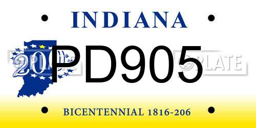 PD905 Indiana License Plate