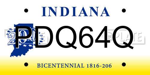 PDQ64Q Indiana License Plate