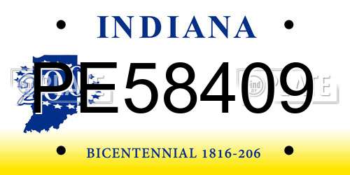 PE58409 Indiana License Plate
