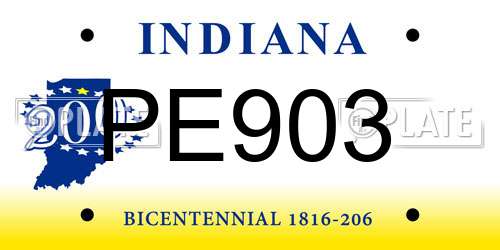 PE903 Indiana License Plate