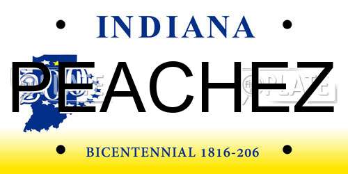 PEACHEZ Indiana License Plate