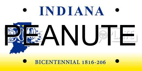 PEANUTE Indiana License Plate