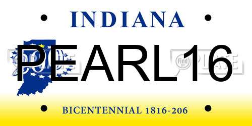 PEARL16 Indiana License Plate